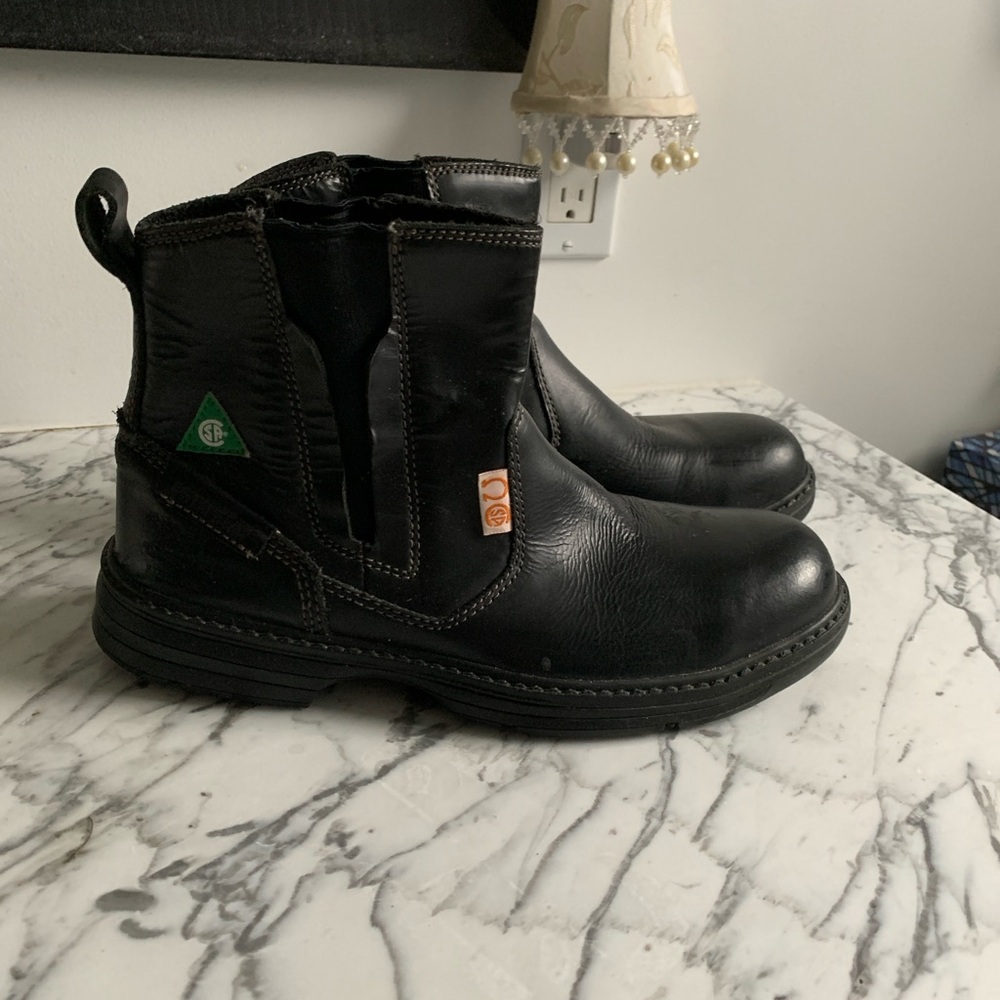 Men’s Black Safety Leather Ankle Boots 9